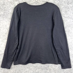 Camisa LL Bean Para Mujer XL Negra Manga Larga Algodón Supima Cuello Redondo Informal Top - Imagen 1 de 7