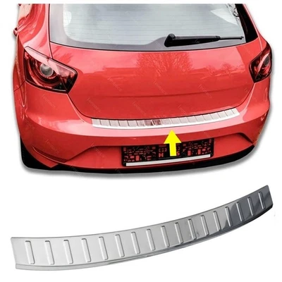 Protector contrachoques trasero cromado acero brillante para SEAT IBIZA IV HB 2012 a 2017 Foto 1 de 4