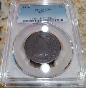 1810 Large Date, S-285 Classic Cent, PCGS G04 - Picture 1 of 4