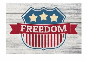 Freedom Patriotic Rustic Metal Sign 12" x 8" - Picture 1 of 20