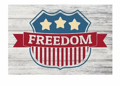 Freedom Patriotic Rustic Metal Sign 12" x 8" - Image 1 of 4