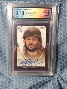 '21 Leaf Art Of Sport☆🔥Fernando Tatis, Jr. Auto Holofoil Purple/4#BA-FTI🔥 - Picture 1 of 11