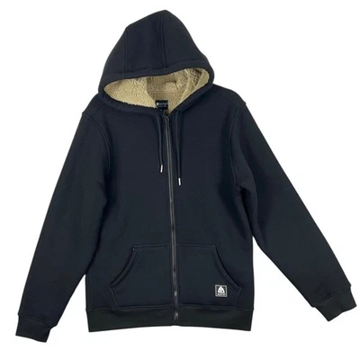 Matix Hoodie Mens Medium Black Sherpa Lined Full Zip Heavyweight Jacket Warm - Image 1 of 4