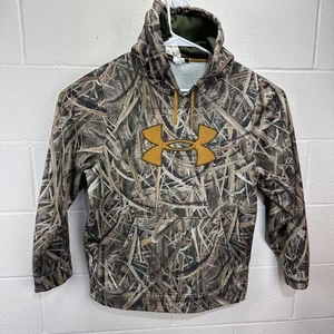 Under Armour Mossy Oak Shadow Grass Blades Camouflage Hooded Sweatshirt Hoodie M - Picture 1 of 20