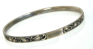 VTG DESIGNER SIGNED EN STERLING SILVER MODERNIST DANMARK DENMARK BANGLE BRACELET - Picture 1 of 3