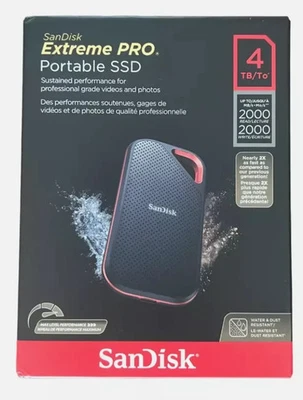 SanDisk Extreme Pro 4TB, 2.5 inch Portable External SSD - SDSSDE81-4T00-G25 - Image 1 of 3
