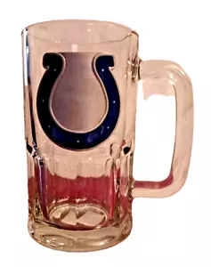 Indianapolis Colts Heavy Glass Beer Mug Stein w/ Embossed Emblem. NFL Licensed. - Picture 1 of 8