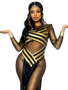 Leg Avenue S 3 Piece Nile Queen Costume Set Sexy Egyptian Gold/Black Small - Picture 1 of 3