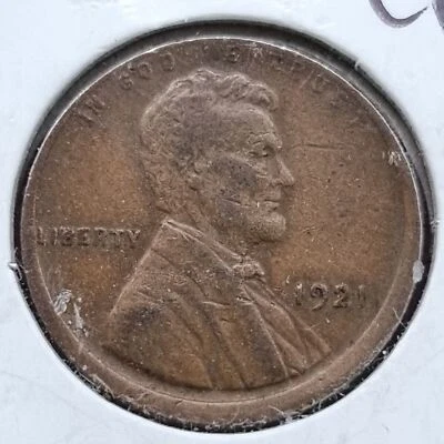 Centavo de trigo 1921 1 centavo como nuevo error - troqueles desalineados descentrados raros #7799 Foto 1 de 2