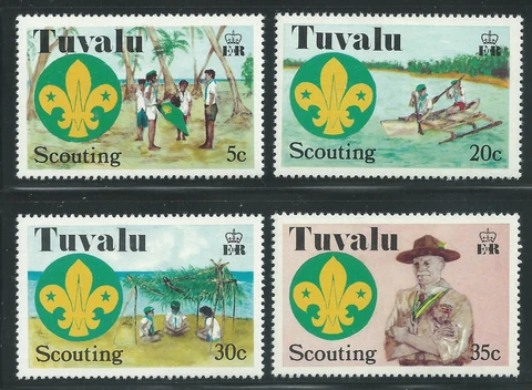 Tuvalu Scott # 50-53 MH Scouting Cover