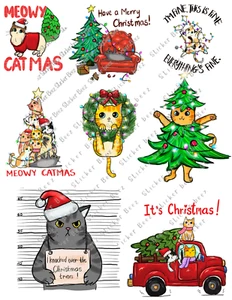 Forniture Collage Natalizie Gatto Divertenti per Album Giornale Spazzatura Creazione Carte - Foto 1 di 1