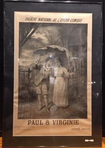 1876 "Paul & Virginie" by Edward Ancourt - Advertisement Poster for de L' Opera - Picture 1 of 2
