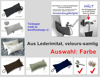 Türstopper Türpuffer, aus Veloursleder-Imitat Stoff, handmade BuntMixxDESIGN - Bild 1 von 4