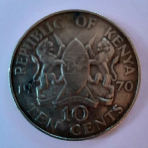 1970 | Republic Of Kenya 10 Cents | Nickel-Brass | Coins | - Picture 1 of 2