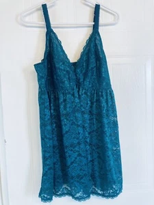 Torrid Babydoll Sheer Lace Nightgown Teddy Size 2 2X 18/20 Teal - Picture 1 of 6