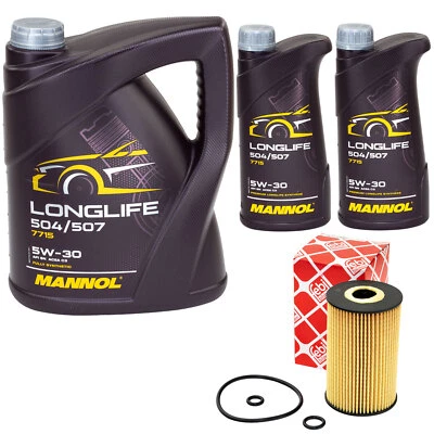 Motoröl Set MANNOL 5W30 API SN 7 Liter + Ölfilter für VW Crafter 30-35 30-50 2.0