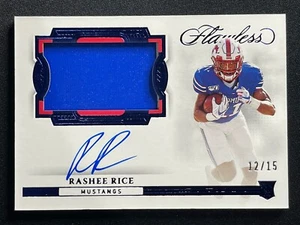 RASHEE RICE 12 /15 SAPPHIRE ROOKIE PATCH ONCARD AUTO AUTOGRAPH 2023 FLAWLESS RPA - Picture 1 of 10