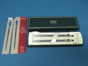 CROSS Century 350105 Chrome Ball Point Pen and Pencil Set with Box