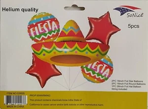 5 Pcs Balloons Bouquet Hat Fiesta Decoration Adult Happy Birthday Mexican Party - Picture 1 of 5
