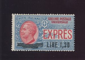 1921 Regno d'Italia, Espresso, n . 5a, Lir 1,20 na 30 niebiesko-czerwonych centów, 