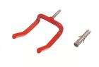 New 8 X Red Plastic Coated Screw In Universal Utility Hooks With Wall Plug - One