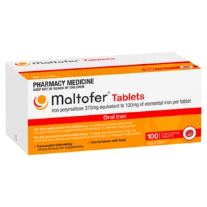 Maltofer Oral Iron 100 Tablets 100mg Iron Deficiency Low Constipation Best Price - Picture 1 of 3