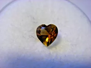 Citrine Heart Cut Gemstone 5 mm x 5 mm 0.32 carat Gem Yellow Stone - Foto 1 di 3