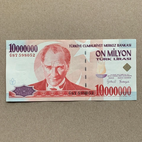 Turkey 10 Million Lira Banknote Turkish Currency Mustafa Kemal Ataturk Piri Reis Cover