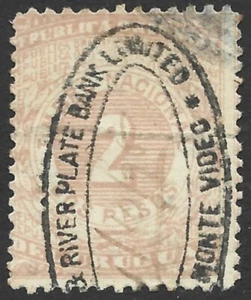 Uruguay 1875 Revenue Document Timbre Nacional 2P Beige VG Used Scarce - Picture 1 of 2