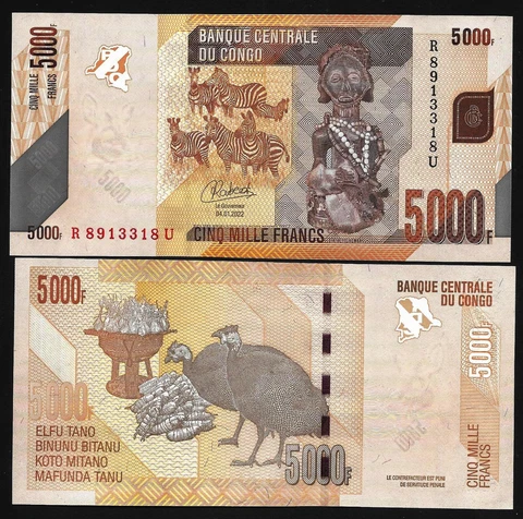 Congo  5000 Francs  2022,  UNC  NEW GOVERNOR Cover