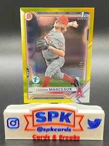 Bowman Draft 2021 primera edición Landon Marceaux lámina amarilla 4/75 ángeles BD-115 - Imagen 1 de 1