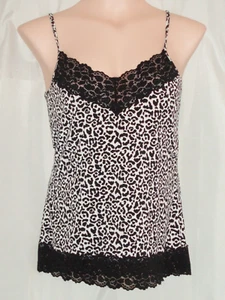 WHITE HOUSE BLACK MARKET Black & White CAMISOLE Lace Trim CAMI TANK TOP Sz MED - Picture 1 of 6