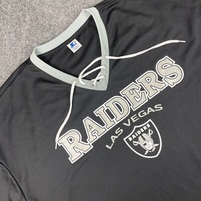 Camiseta Starter XL Negra Las Vegas Raiders Rally Con Cordones Manga 3/4 Para Mujer Foto 1 de 4
