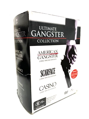 Gangster Collection DVD Box Set PAL Region 2 4 American Gangster Scarface Casino - Image 1 of 4