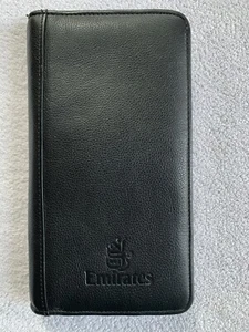Emirates Reisepass Reise Dokumente Etui Hülle Echtleder umlaufender Reißverschluss groß - Bild 1 von 7
