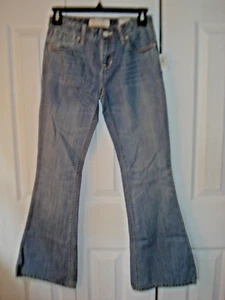 Pantalones de mezclilla para niñas talla 12 regular acampanados azul marino antiguo nuevos con etiquetas - Imagen 1 de 2
