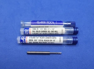(3) Herramienta Garr personalizada fresas de extremo de carburo de 1/16" - Imagen 1 de 3