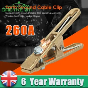 Copper Earth Ground Cable Clip Welding Manual Welder Electrode Holder Clamp 260A - Picture 1 of 14