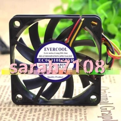 1PC NEW EVERCOOL EC06010L12ER 12V 6010 0.14A 6CM quiet cooling fan #LM - Image 1 of 2