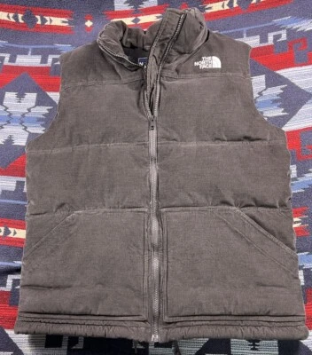 Chaleco acolchado North Face chaqueta para hombre M 700 de colección gris pana Nuptse forrado de vellón Foto 1 de 4