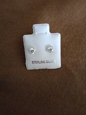 Earrings For Men Sterling Silver Simulated Diamond Stud Mens Earring 4mm 
