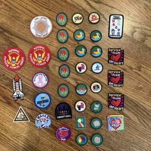 Lot Of 36 Vintage Girl Scouts Patches and More - Picture 1 of 14