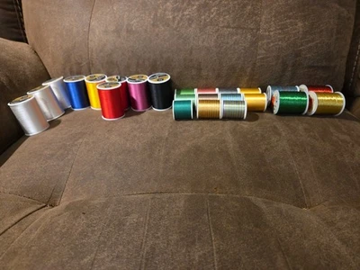 Lot Of 20 Coats &Clark Rayon Sewing Thread Plus 4  Metallic Threads - Image 1 of 4