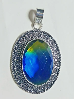 Colgante de piedras preciosas de forma ovalada hidroametrino tamaño 2 pulgadas Foto 1 de 4