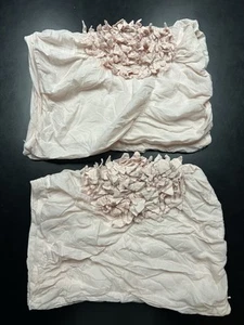 Pair Restoration Hardware Baby Child Appliquéd Fleur Standard Shams Petal Pink - Picture 1 of 6