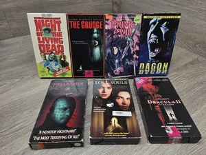 7 VHS Tape Horror Lot Grudge Living Dead Hellraiser Dracula II Dagon Prime Evil - Foto 1 di 6