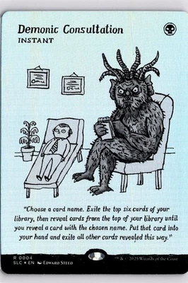 MTG Secret Lair Foil Demonic Consultation 4 SLC R NM Encyclopedia - Image 1 of 2
