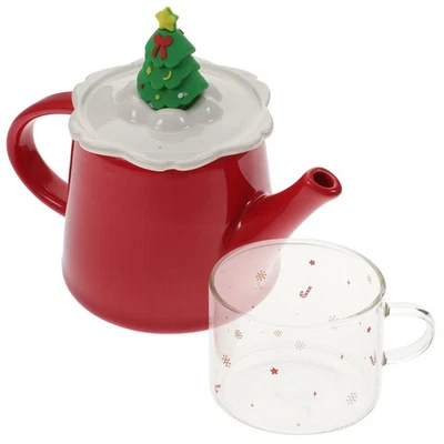 1 Set Keramik - Set Weihnachtsthemen -Tee -Topf Haushalt Tee Topf Cup - Bild 1 von 4