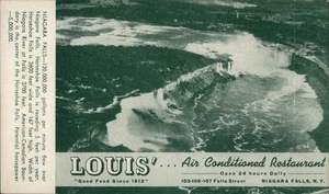 Niagara Falls,NY Louis' Restaurant New York Advertising Card Non-Postcard Back - Picture 1 of 2