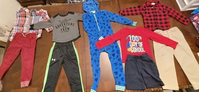 Pre-loved Size 4 Boys Clothes For The Week Including Pajamas, Shirts And Pants - Image 1 of 4